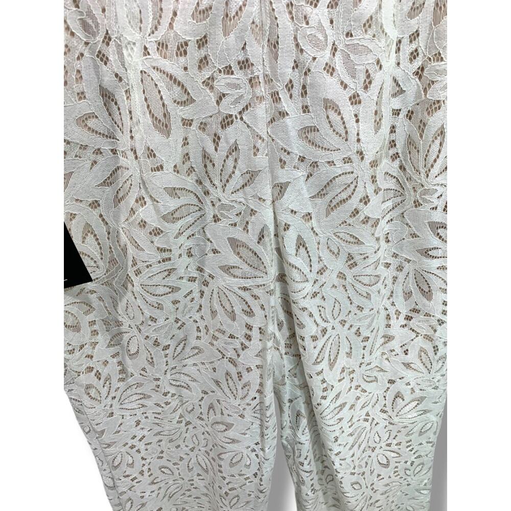 Medium Lulus New Ivory Lace Jumpsuit Sleeveless Womens - Picture 9 of 14